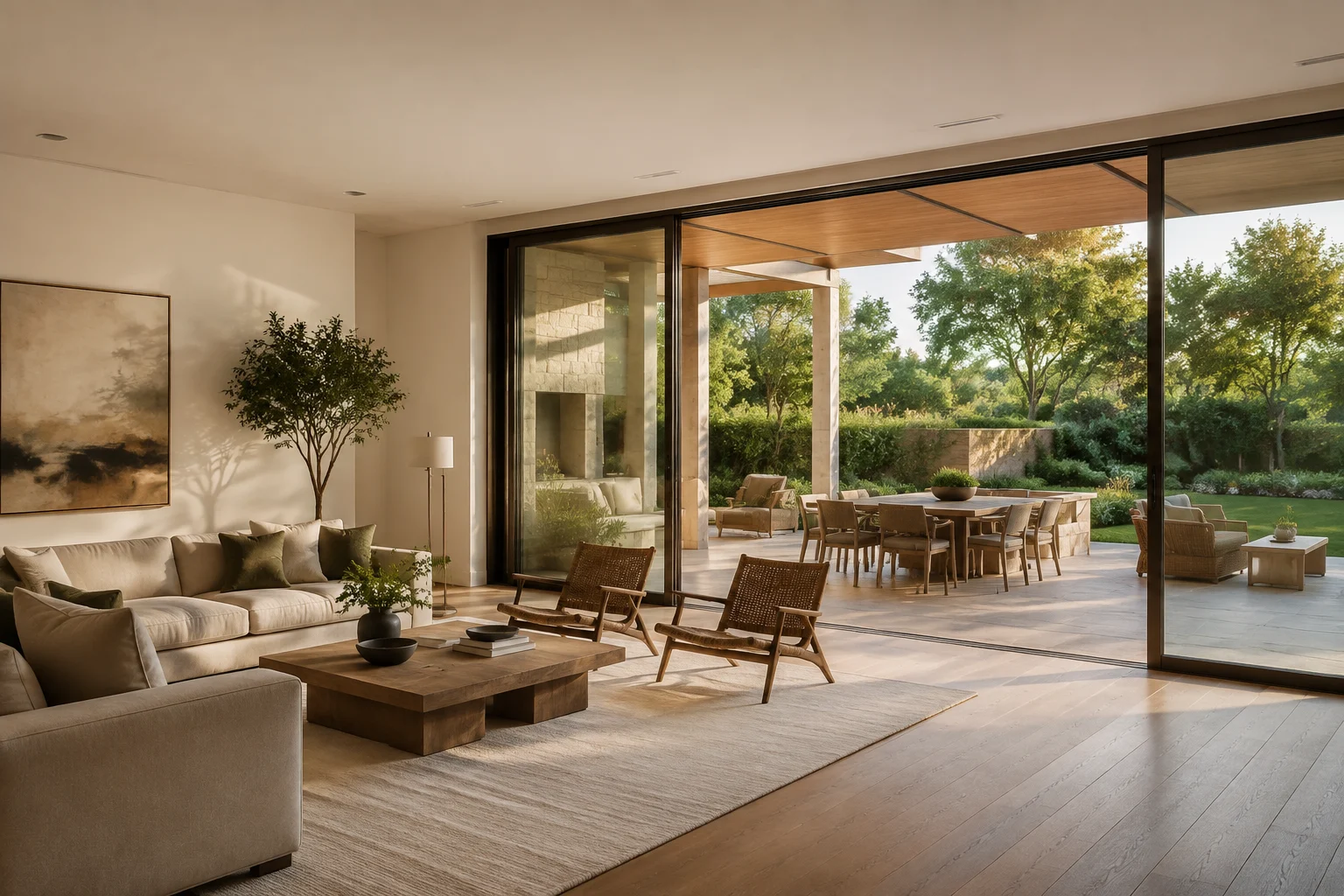Sunlit modern home interior prepared for a Reeloft property video